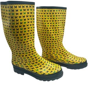 123 Girl Butterfly Rain Boots, Rubber, Size 8